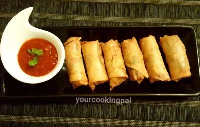 Vegetable Spring Rolls preparation