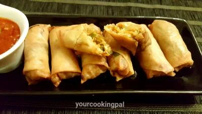 Vegetable Spring Rolls preparation