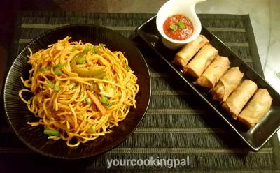 Vegetable Spring Rolls preparation