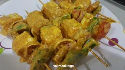 Zaffrani Paneer Tikka preparation