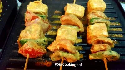 Zaffrani Paneer Tikka preparation
