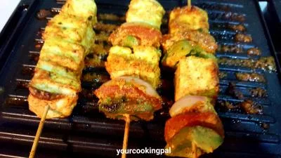 Zaffrani Paneer Tikka preparation